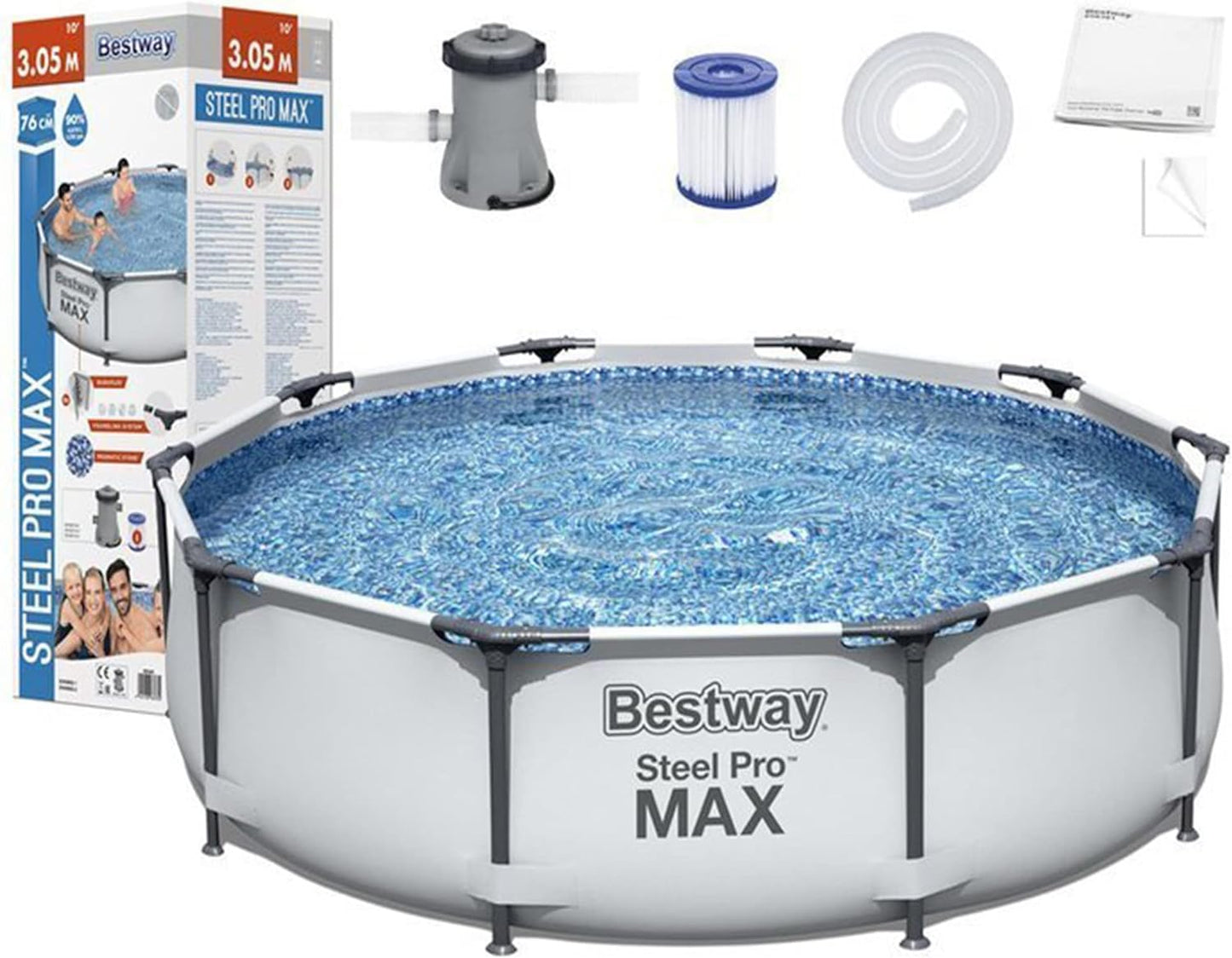 10' x 30" Steel Pro Max Frame Pool Set Bestway Above ground