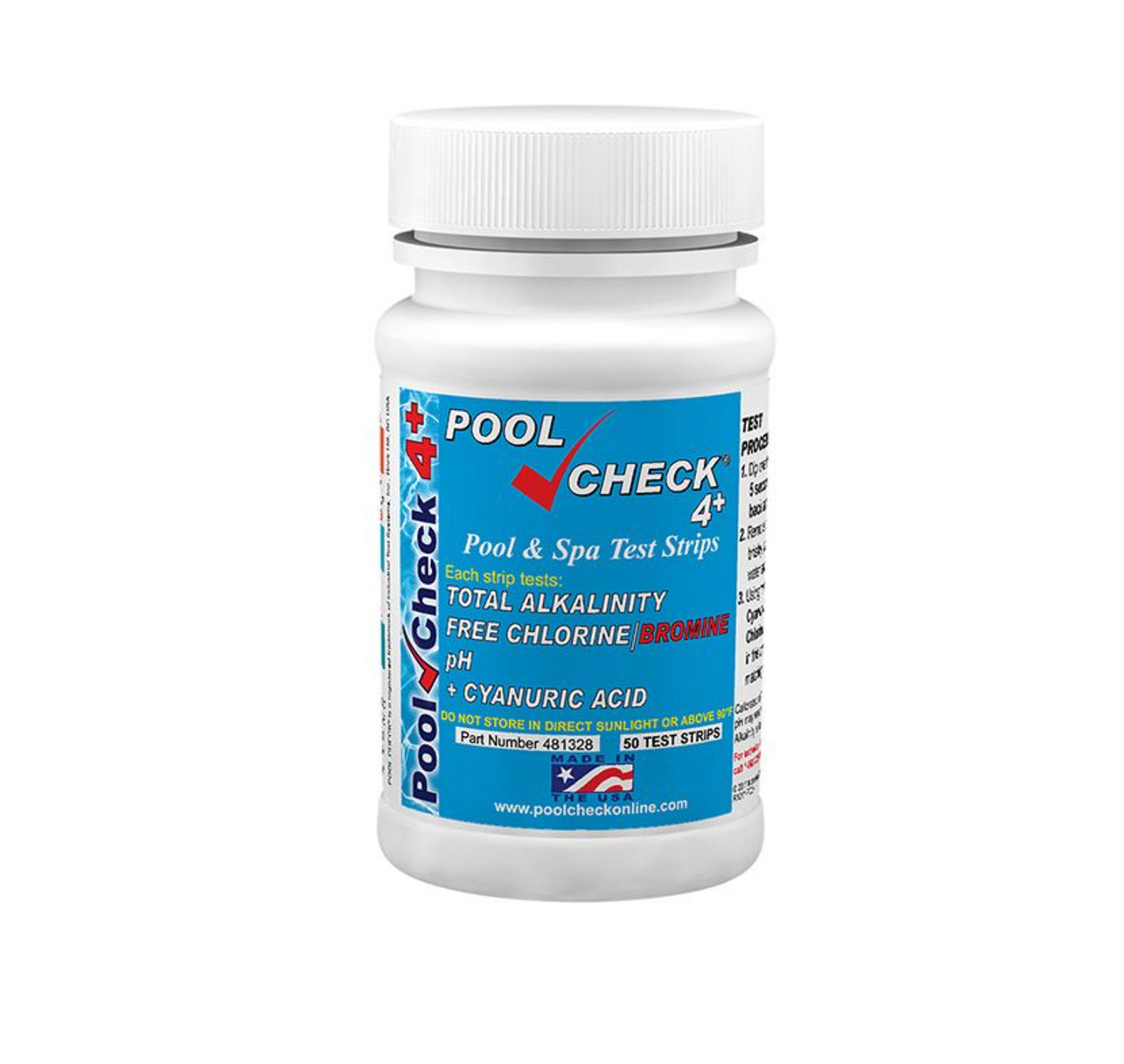 PoolCHeck 4+ Test strips FCL PH TA CYA - 50 Strips